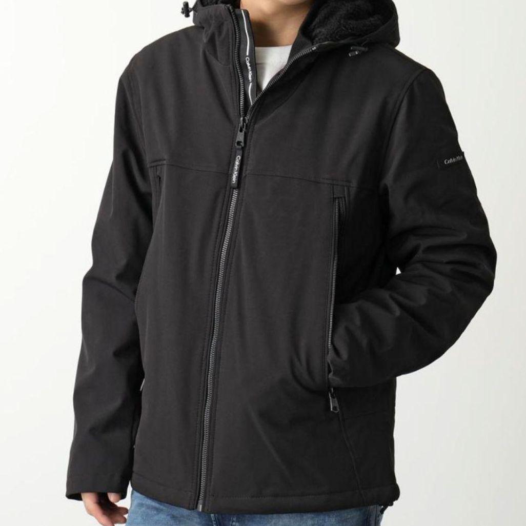 【M】  カルバンクライン フードジャケット 裏ボア/黒