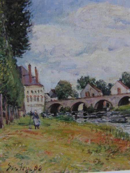 アルフレッド・シスレー 、Alfred Sisley、夏のモレの橋、希少画集画