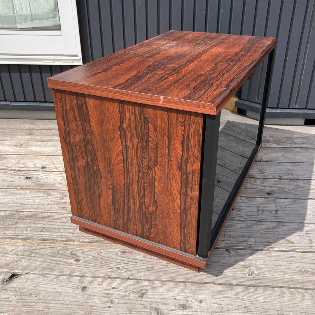 昭和レトロ ミッドセンチュリー 古家具 ガラス扉木製レコードラック キャビネット