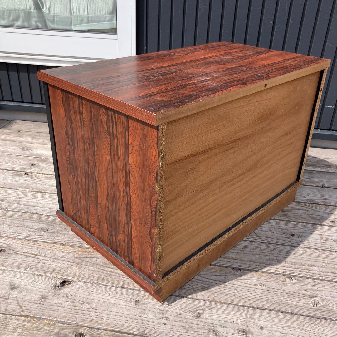 昭和レトロ ミッドセンチュリー 古家具 ガラス扉木製レコードラック キャビネット