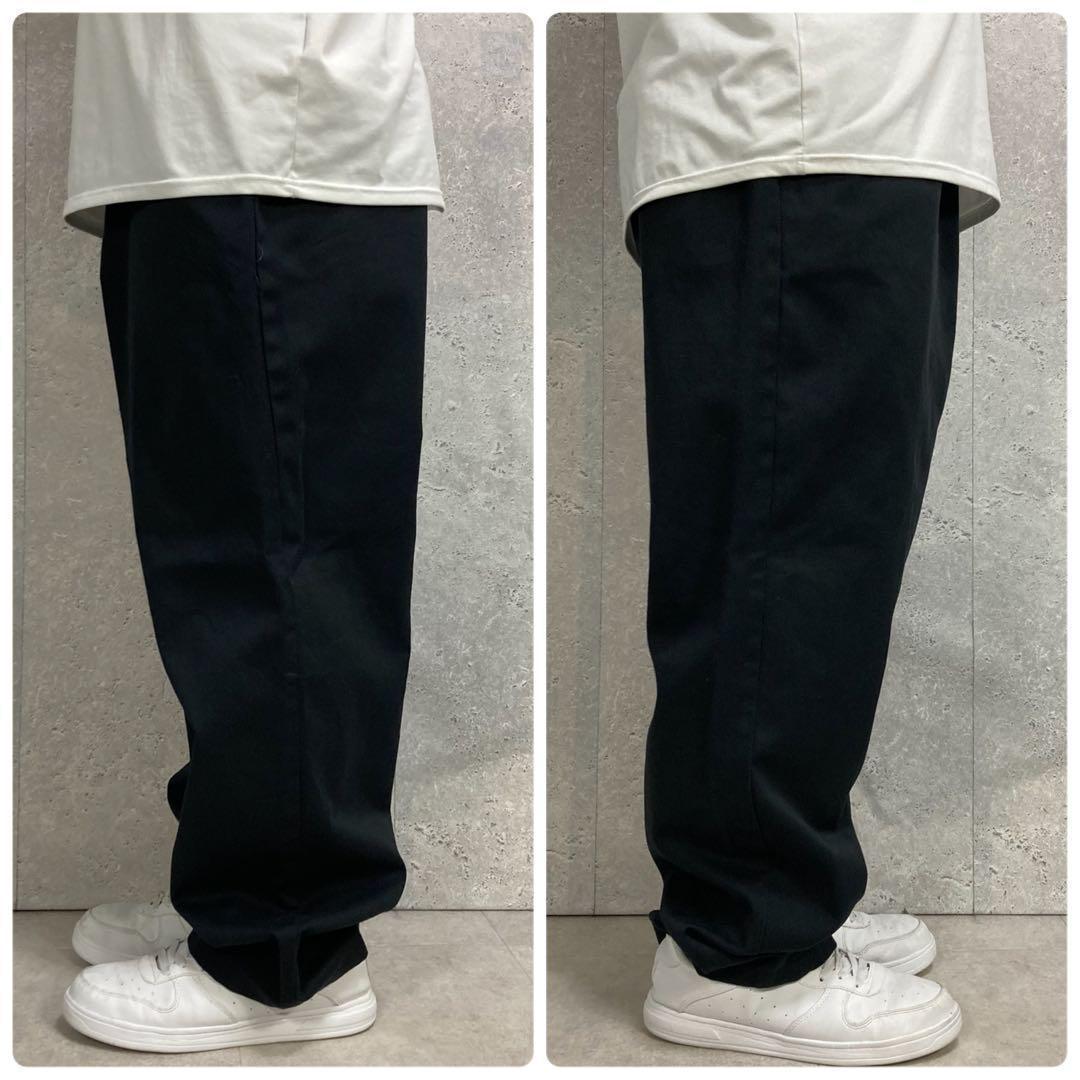 ３枚ディッキーズ874 ブラックチノパン　ワーク　古着W43 L29相当