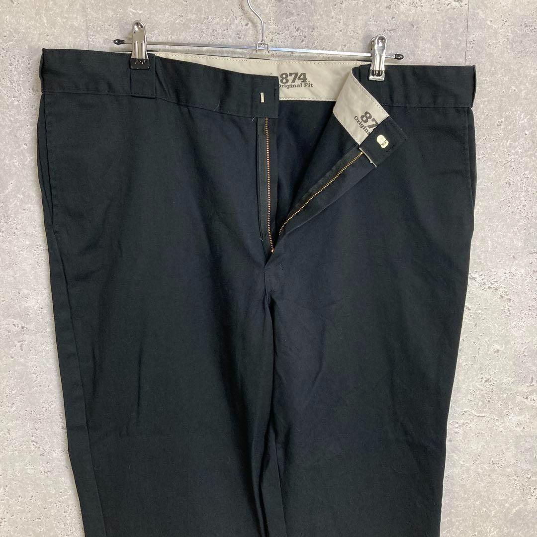 ３枚ディッキーズ874 ブラックチノパン　ワーク　古着W43 L29相当
