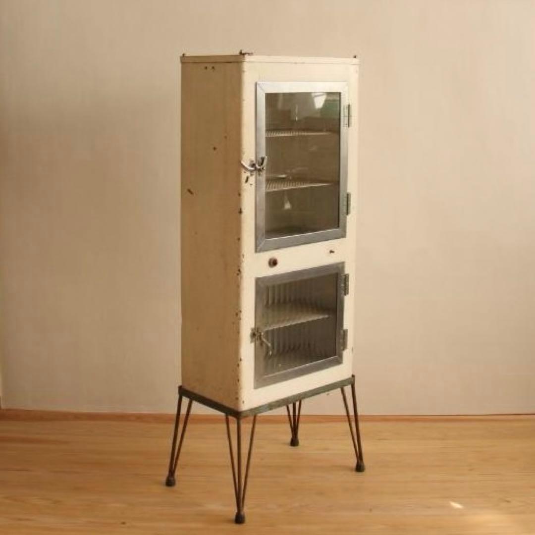 消毒ケース　病院　理容室　店舗什器　古家具　和家具　ビンテージ　アンティーク