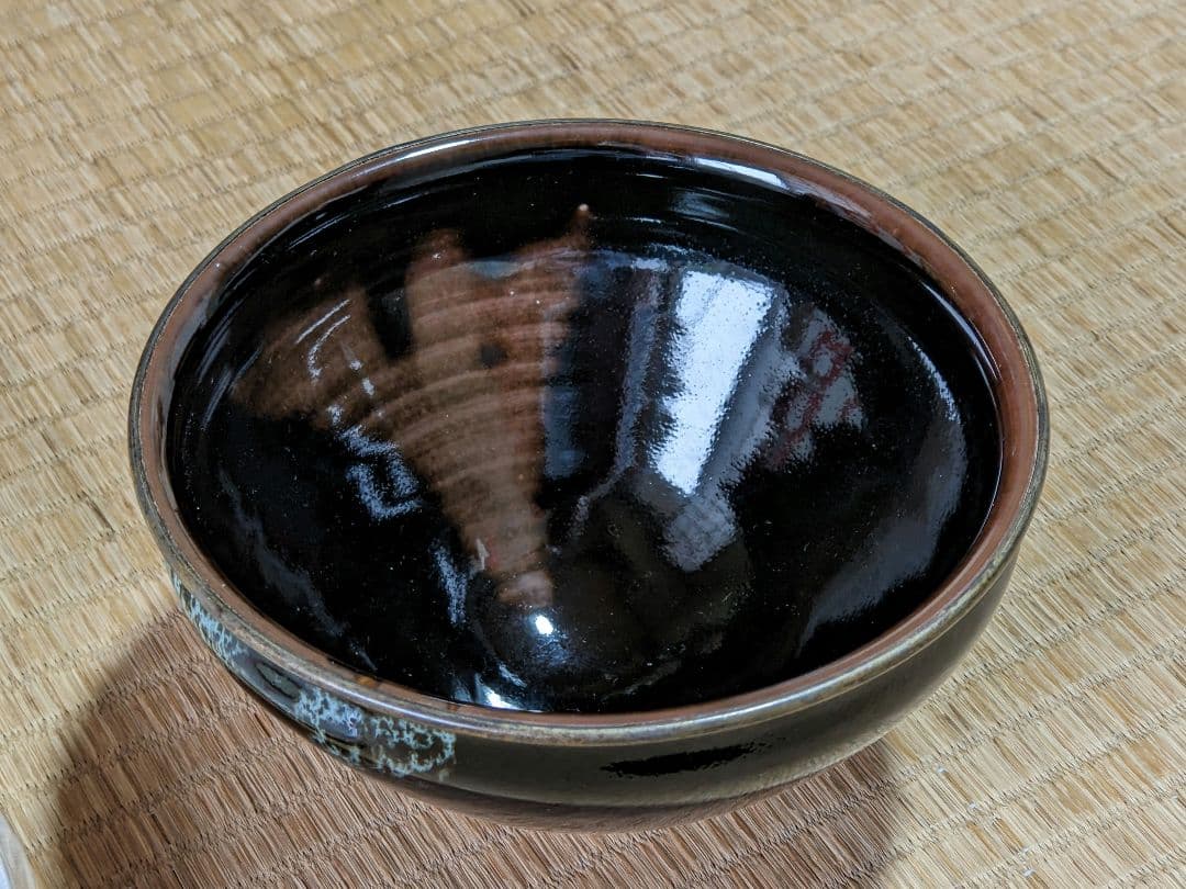 ♦天目 覆輪 抹茶盌 篦彫り 茶道具 古玩 美術品 作家陶印 中国 骨董品