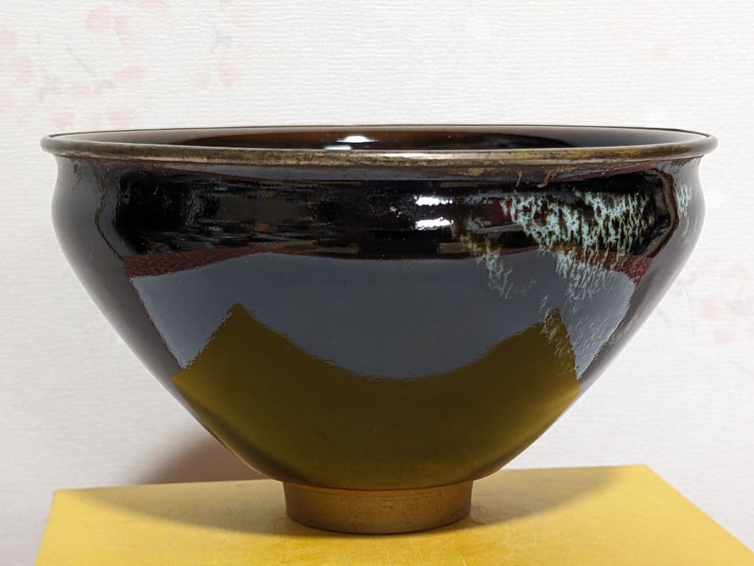 ♦天目 覆輪 抹茶盌 篦彫り 茶道具 古玩 美術品 作家陶印 中国 骨董品