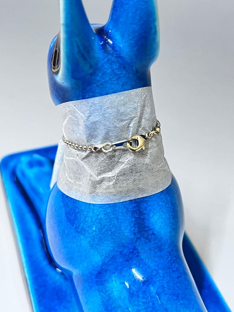 E329美濃焼　幸兵衛窯　青釉オーナメント　アヌビス　エジプト犬の神　アンク