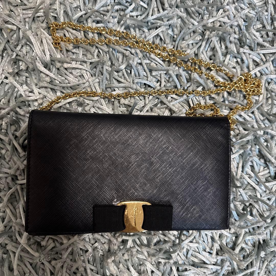 リボン付きブラックパーティーバッグ