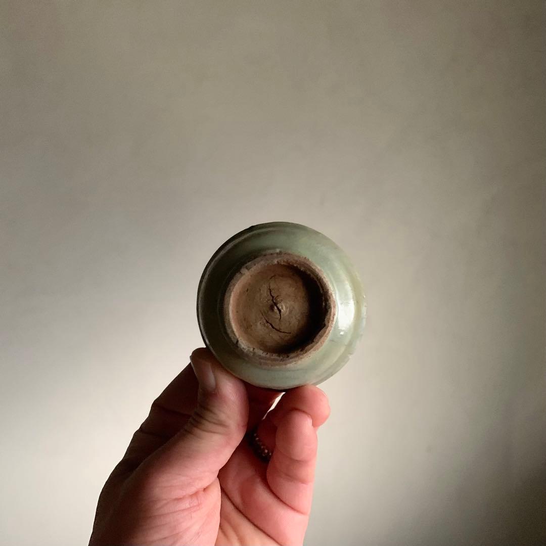 七官青磁 筒盃 ちょこ ぐい呑み 明朝期 古美術 中国美術 古道具 アンティーク