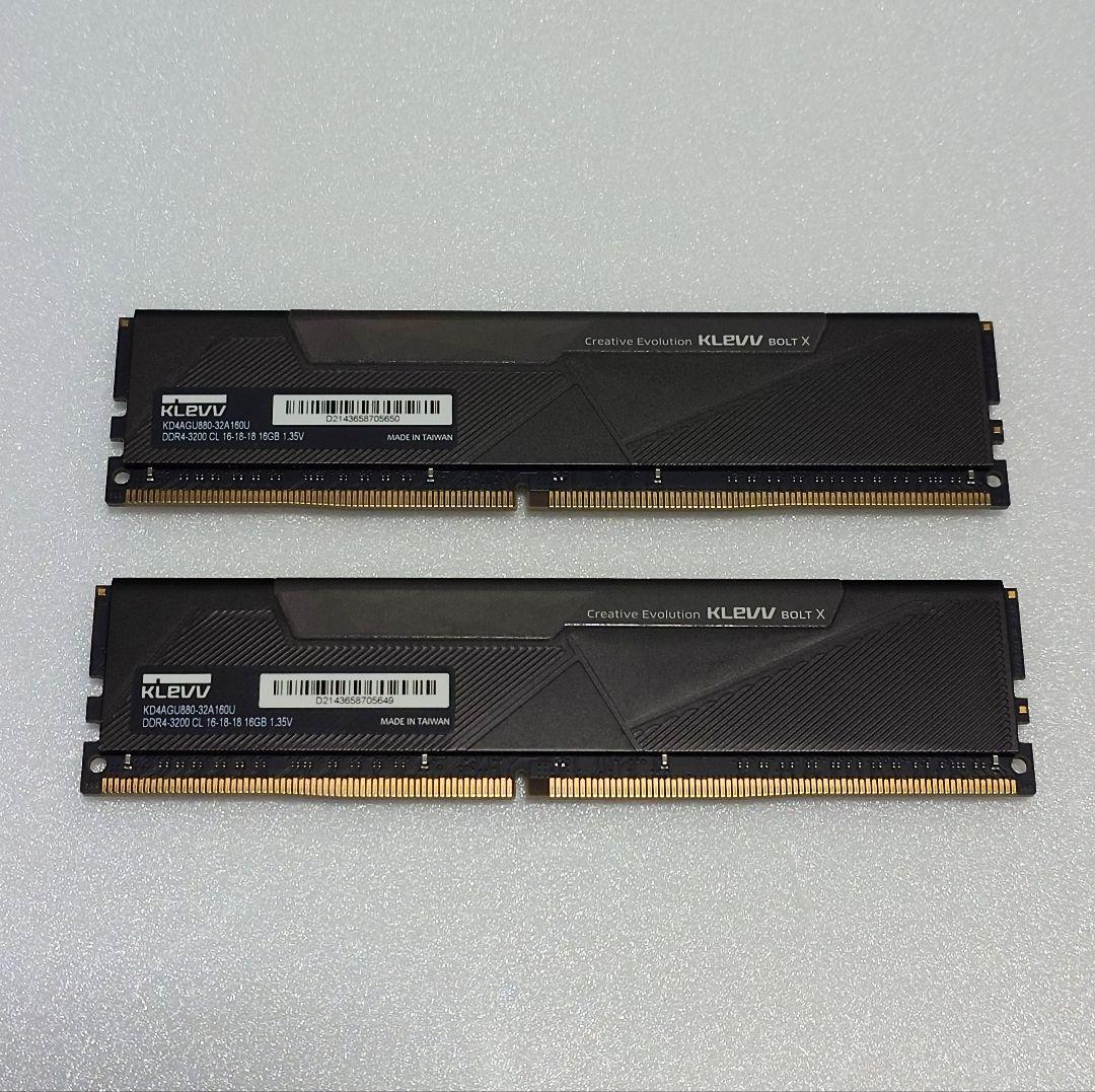 KLEVV BOLT X DDR4 16GB×2 32GB 3200 動作確認済