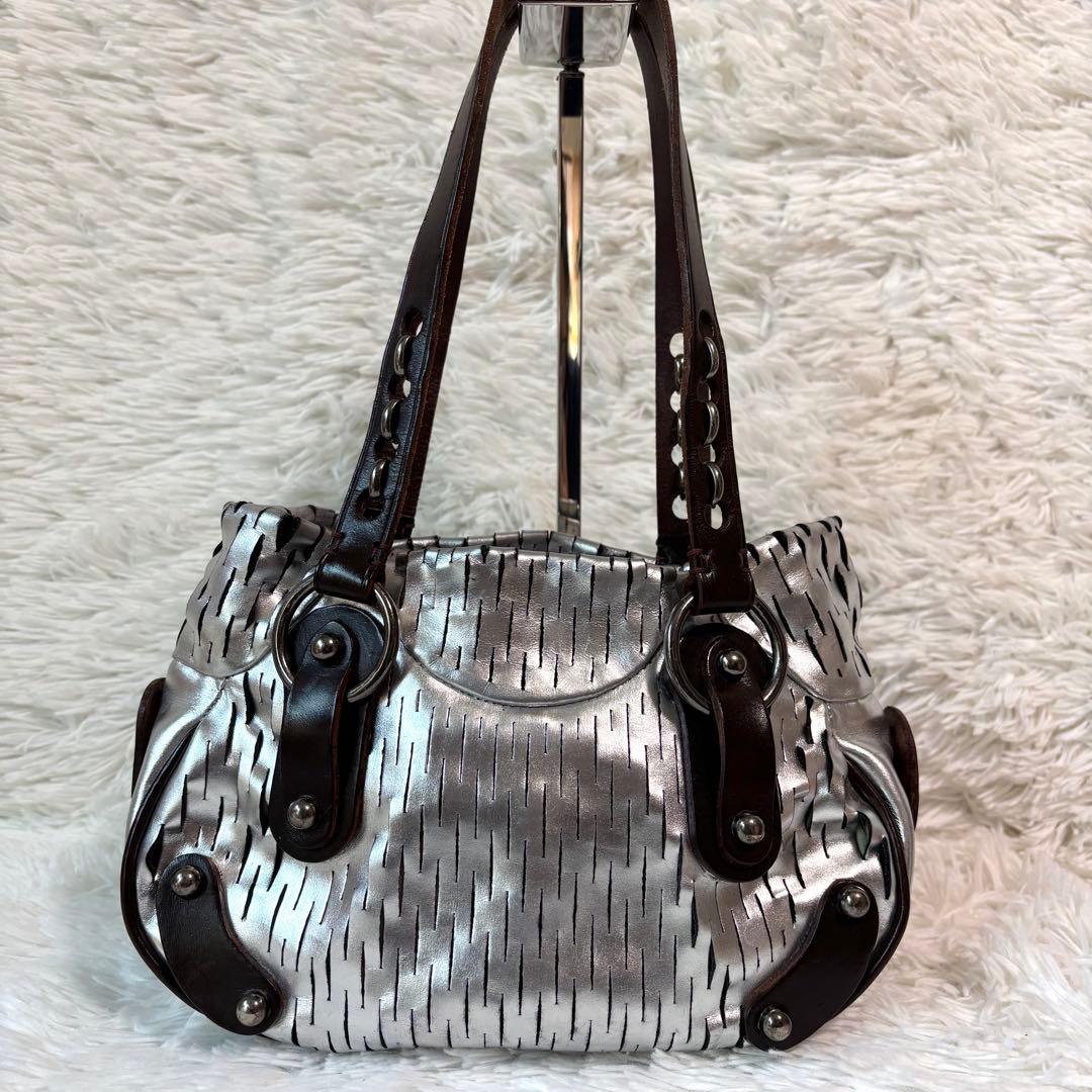 レア保存袋付✨ジャマンピュエッシュ パーティーバッグ メタリック 肩掛け レザー