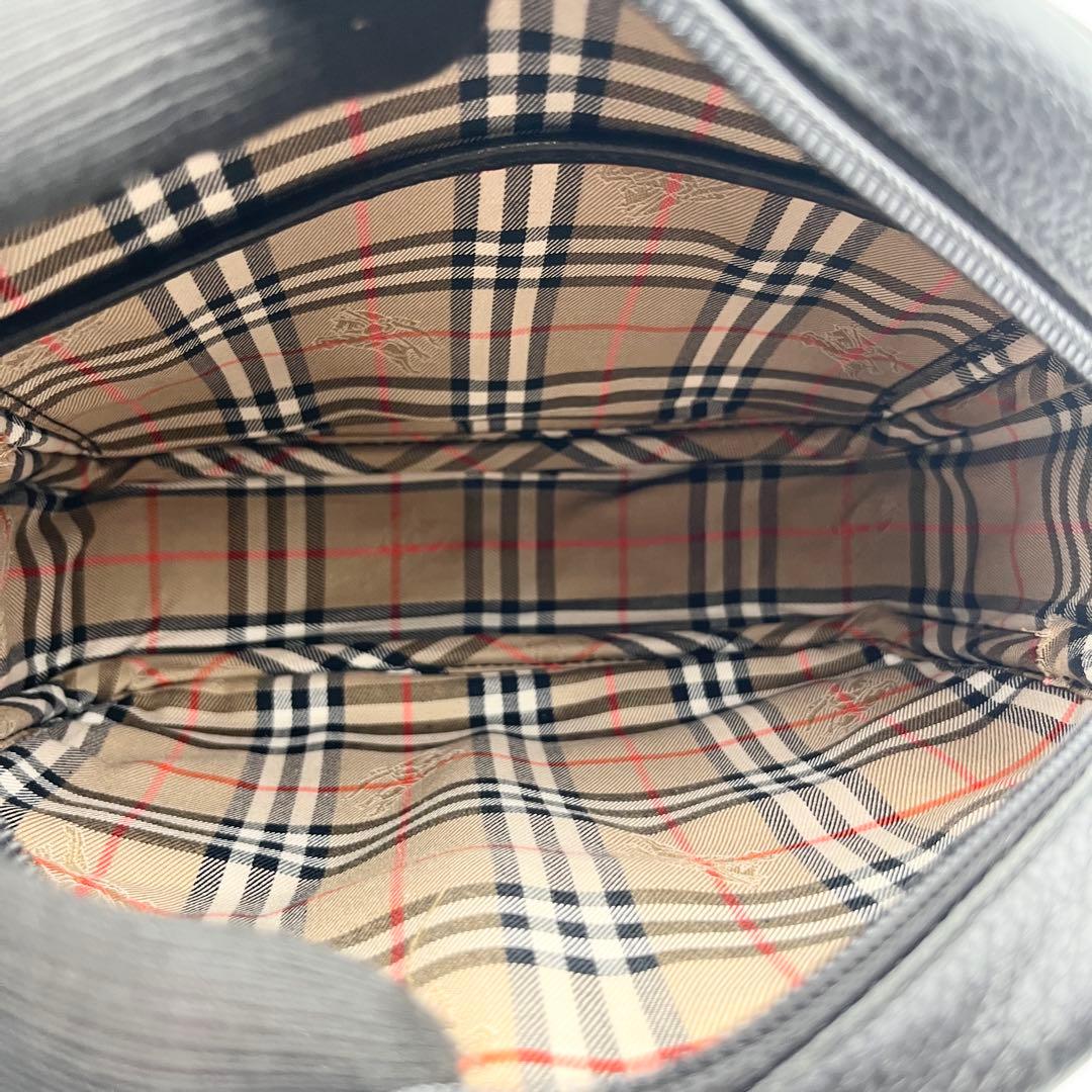 希少✨ バーバリー ショルダーバッグ カメラバッグ ノバチェック レザー 黒