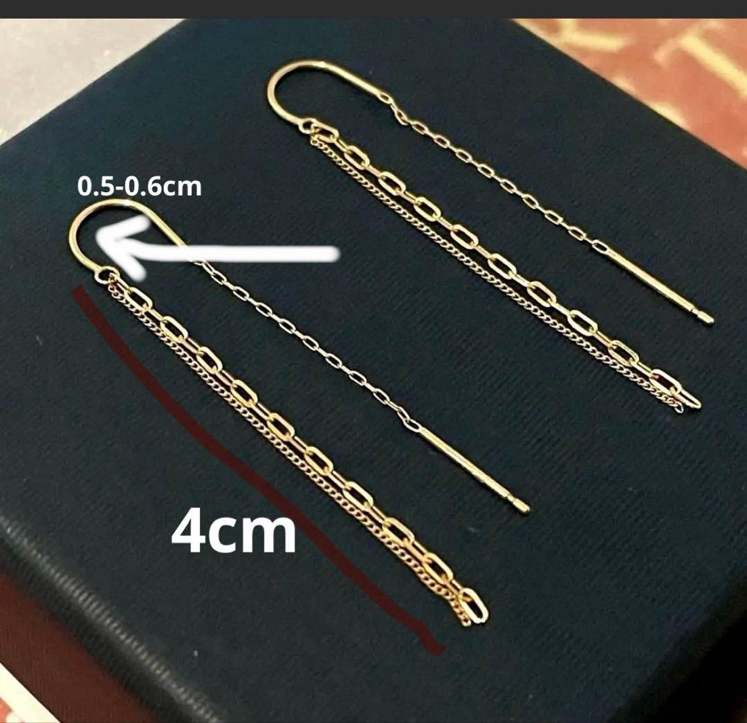 オデュース4℃ チェーンピアス　K10YG