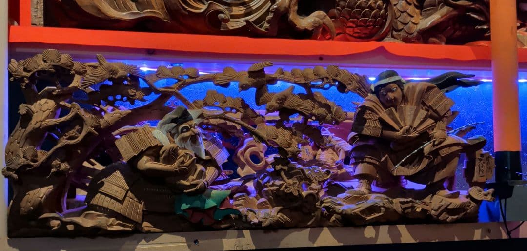 超絶技巧　淡路彫り　だんじり　山車　木彫　彫刻　欄間　馬　彫刻　家具　現状品