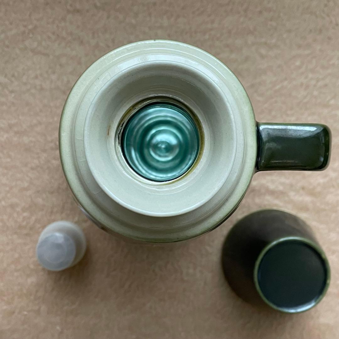 清水焼 陶泉作 急須 湯呑み 保温保冷ポット セット 昭和レトロ 魔法瓶