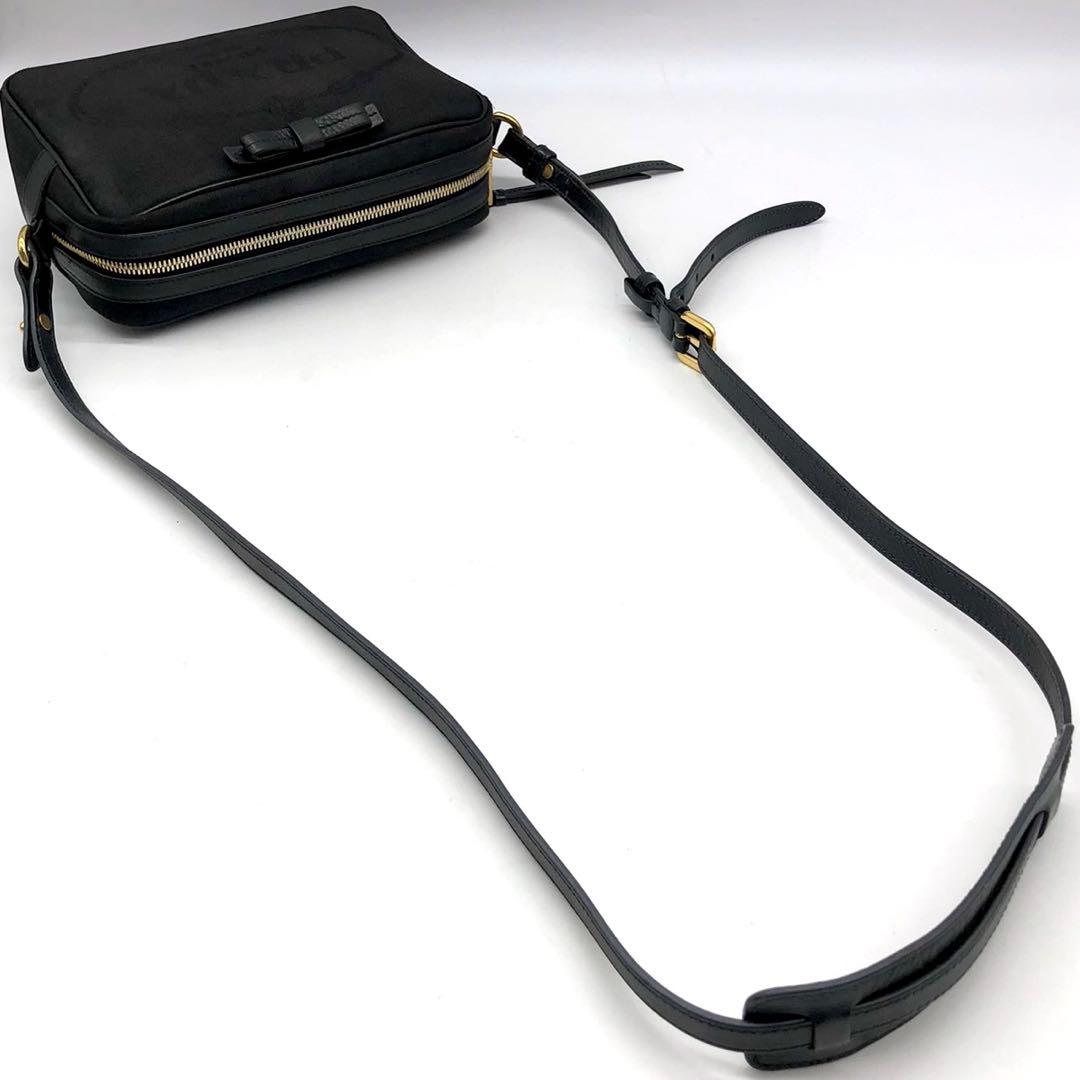 ✨近年・ギャランティ付✨プラダ ショルダーバッグ 三角ロゴ ジャガード リボン