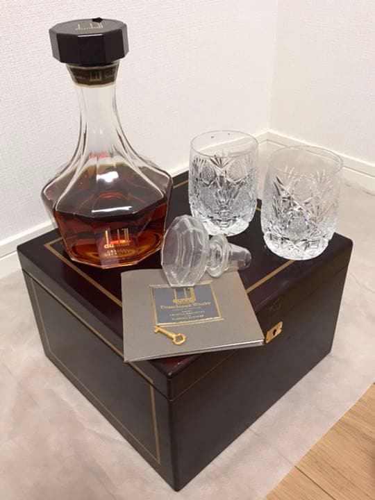 ダンヒルDUNHILL「クリスタルデキャンタ&ペアグラス」特製Gift Box