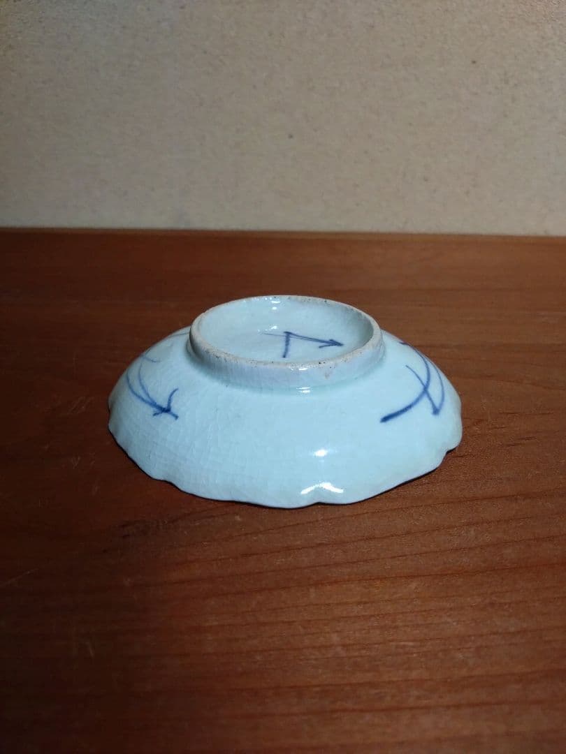 古伊万里 蒟蒻印判 花紋 輪花平盃 小皿