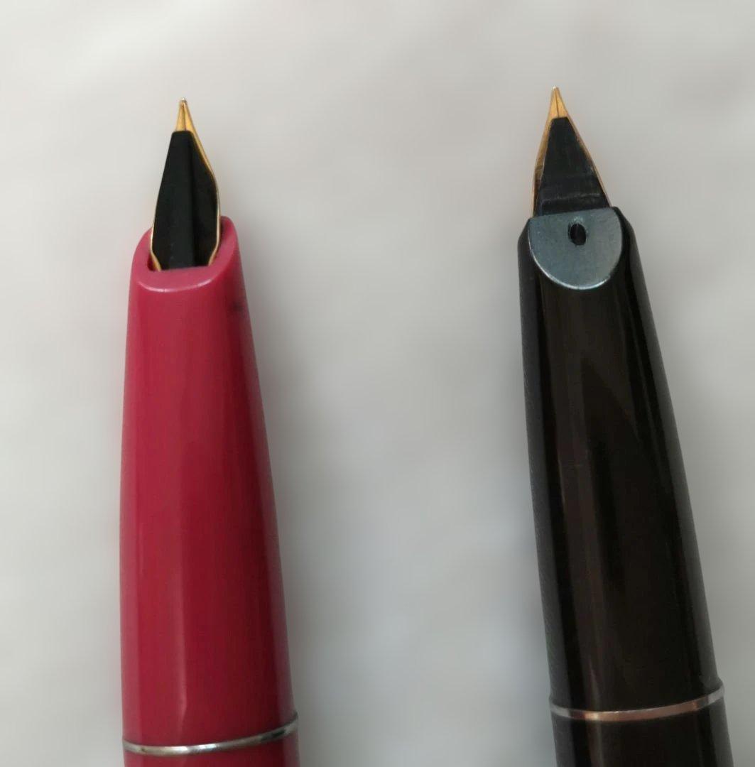 PILOT伸縮式万年筆「パイロットショート」14K黒 ピンクセット