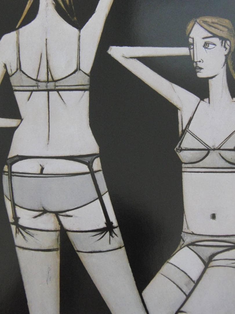 ベルナール・ビュッフェ「Deux femmes」希少画集の額装画、人気作品