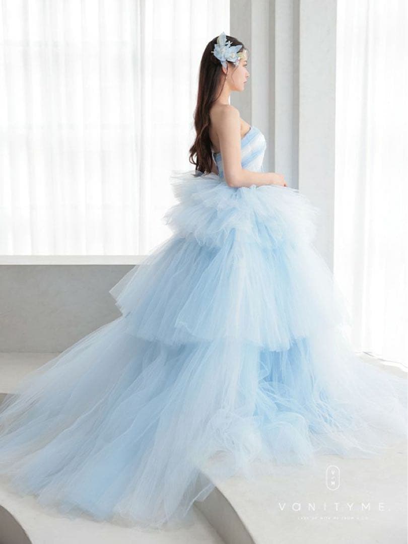 vanityME 4段チュールスカート バースデードレス ブルー