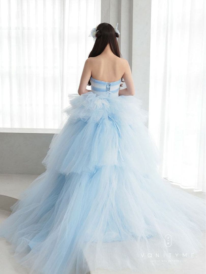 vanityME 4段チュールスカート バースデードレス ブルー