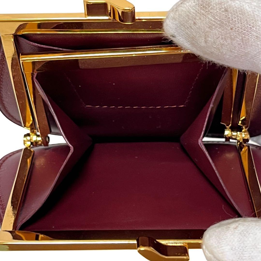 Cartier カルティエ ケース がま口 マストライン レザー ボルドー