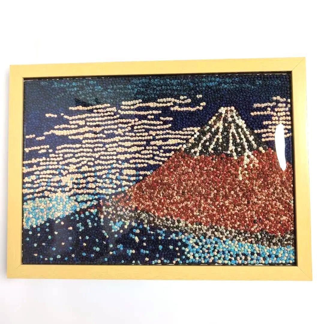 貼り絵　赤富士　A3サイズ