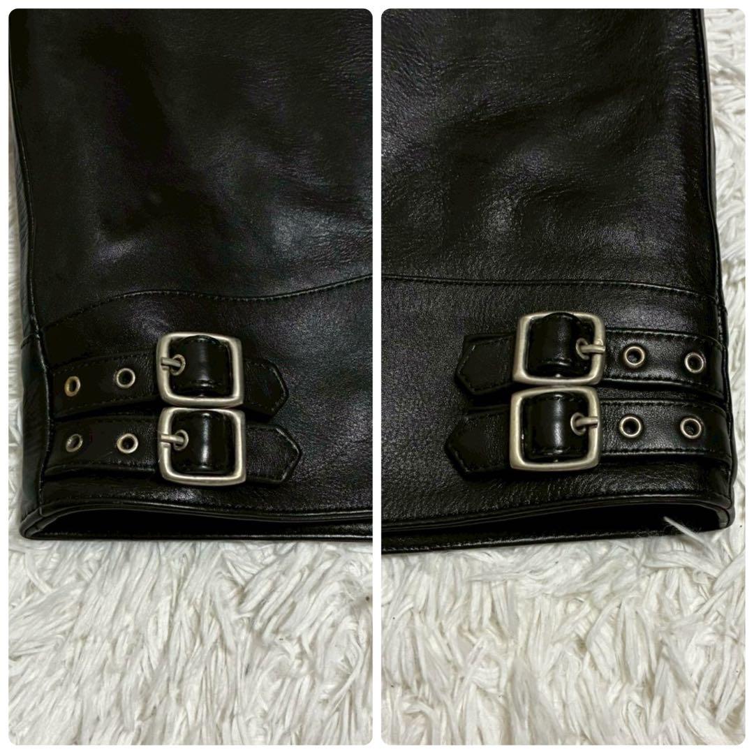 極美品/XL ホーンワークス　ライダースジャケット　カウレザー　キルティング　黒