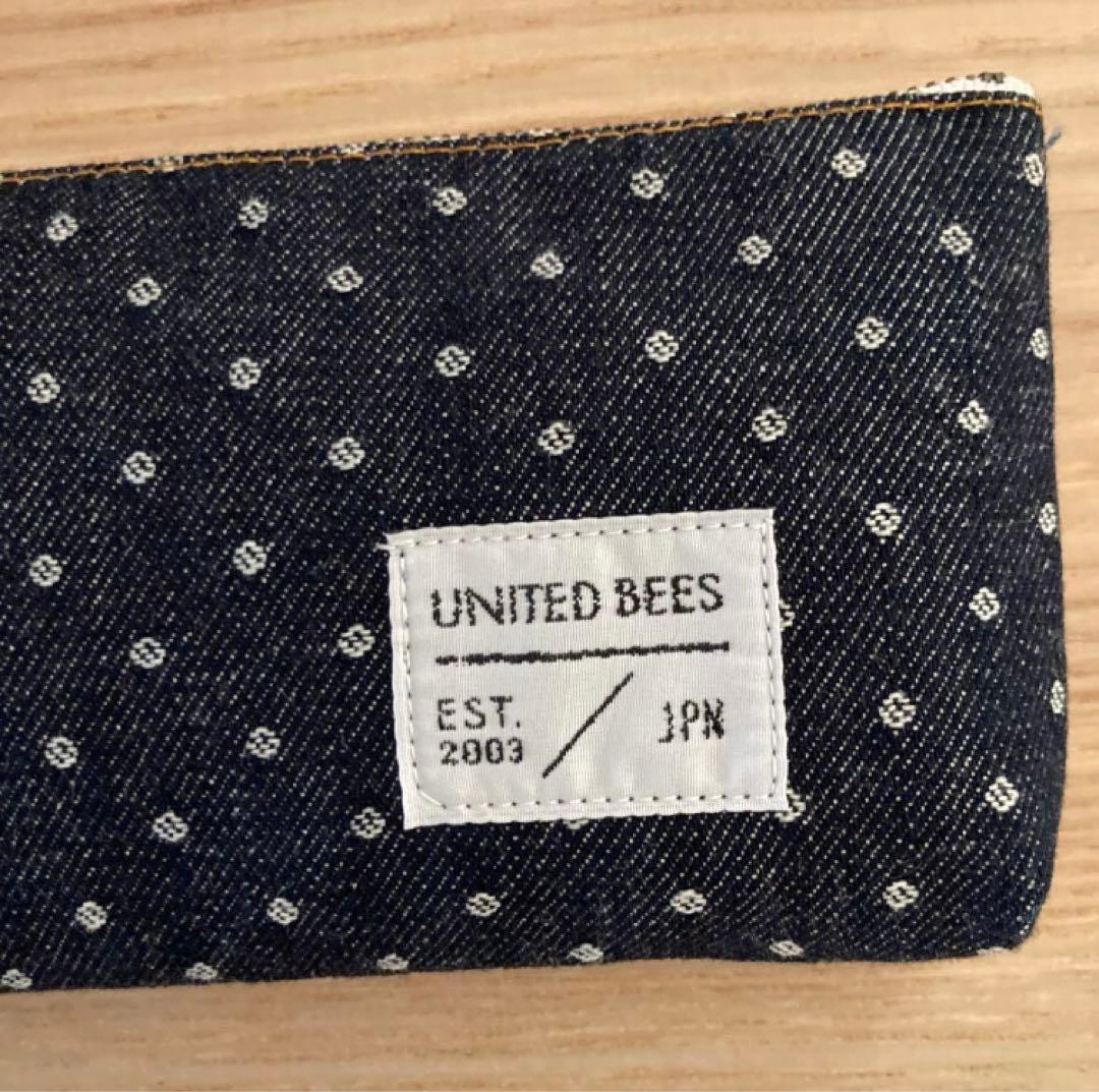 ユナイテッドビーズ ガゼットペンケース 岡山デニム ピンストライプ & ドット