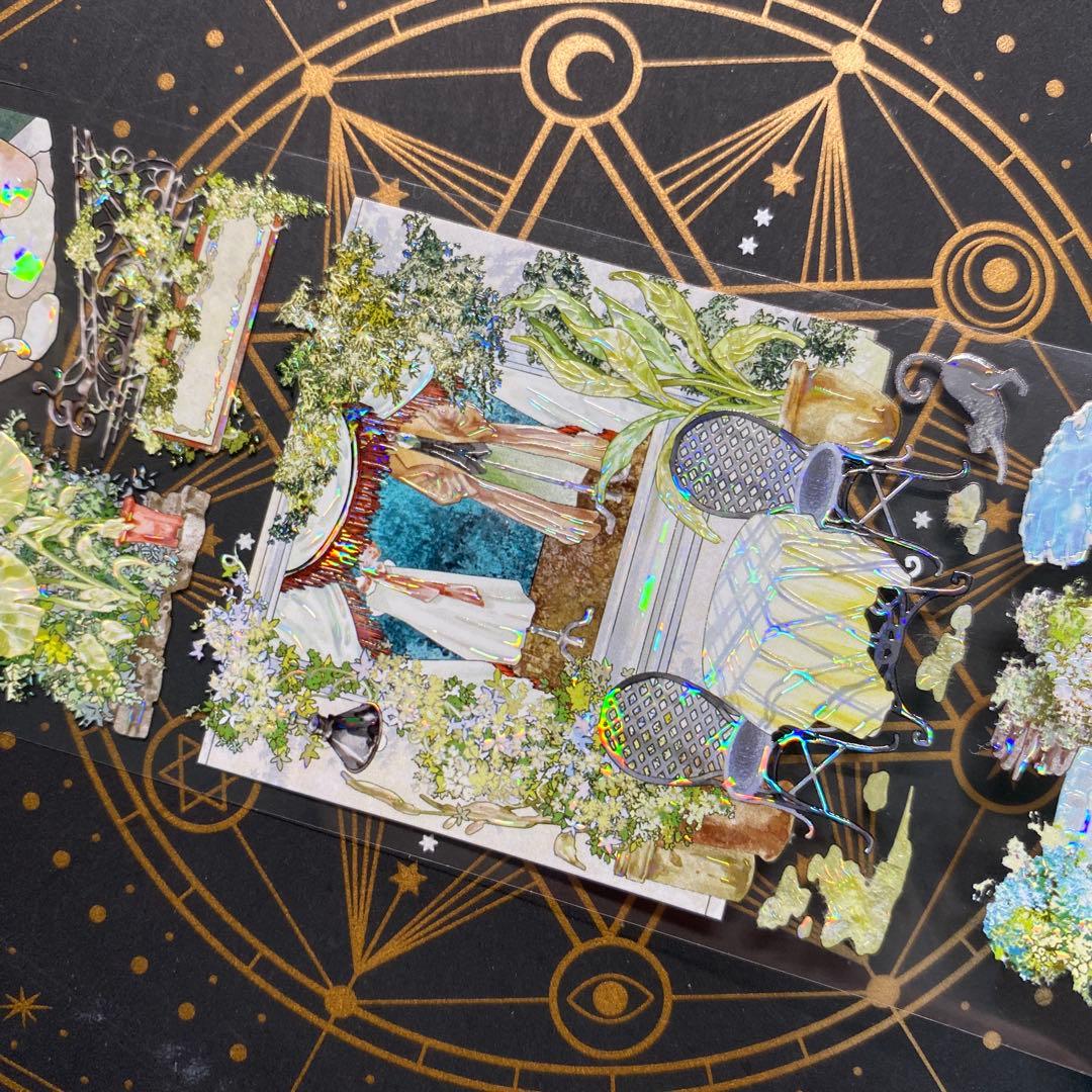 【9333】海外　マステ　中古巻　貝殻光マスキングテープ　装飾背景系　街景色