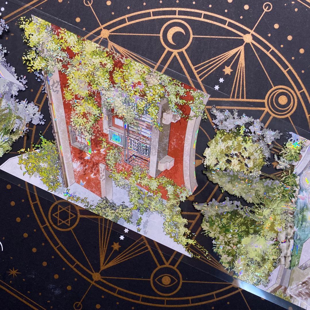 【9333】海外　マステ　中古巻　貝殻光マスキングテープ　装飾背景系　街景色