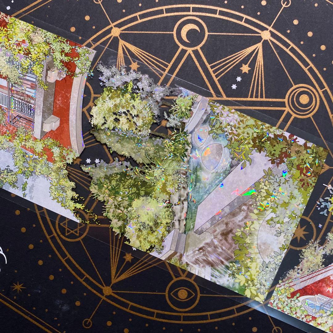 【9333】海外　マステ　中古巻　貝殻光マスキングテープ　装飾背景系　街景色