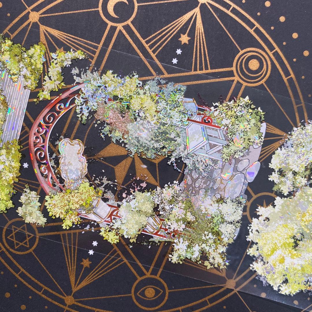 【9333】海外　マステ　中古巻　貝殻光マスキングテープ　装飾背景系　街景色