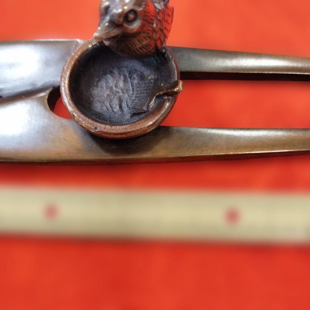 金属製 鳥の装飾 工芸品　文鎮