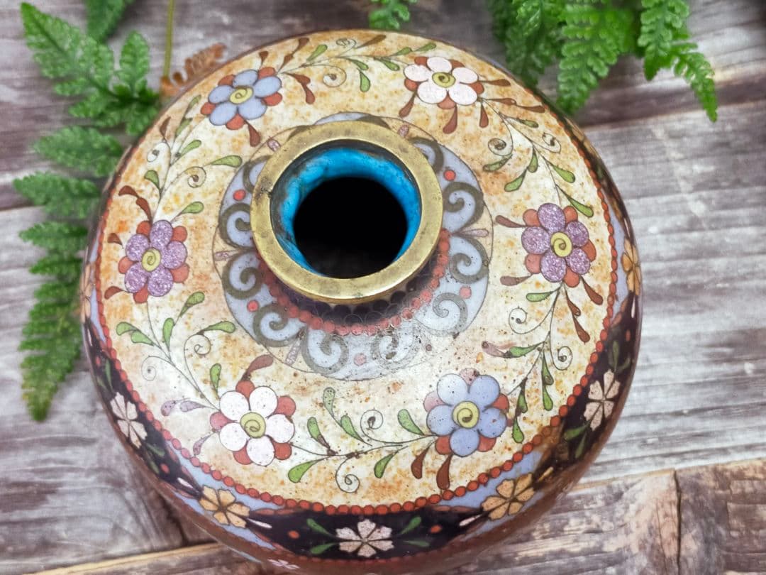 ♥古七宝　菓子器　金平糖入れ　木箱付き　骨董品