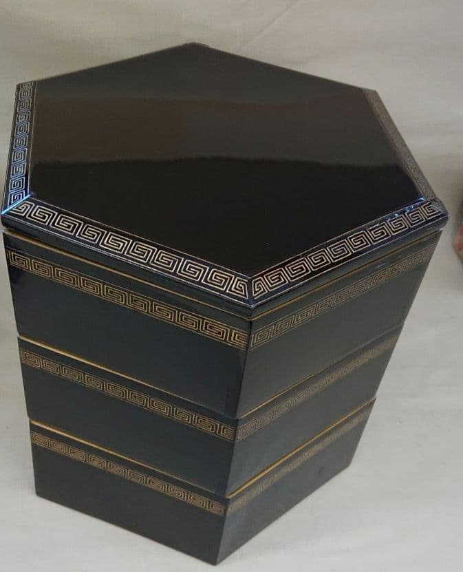 茶道具沈金六角重