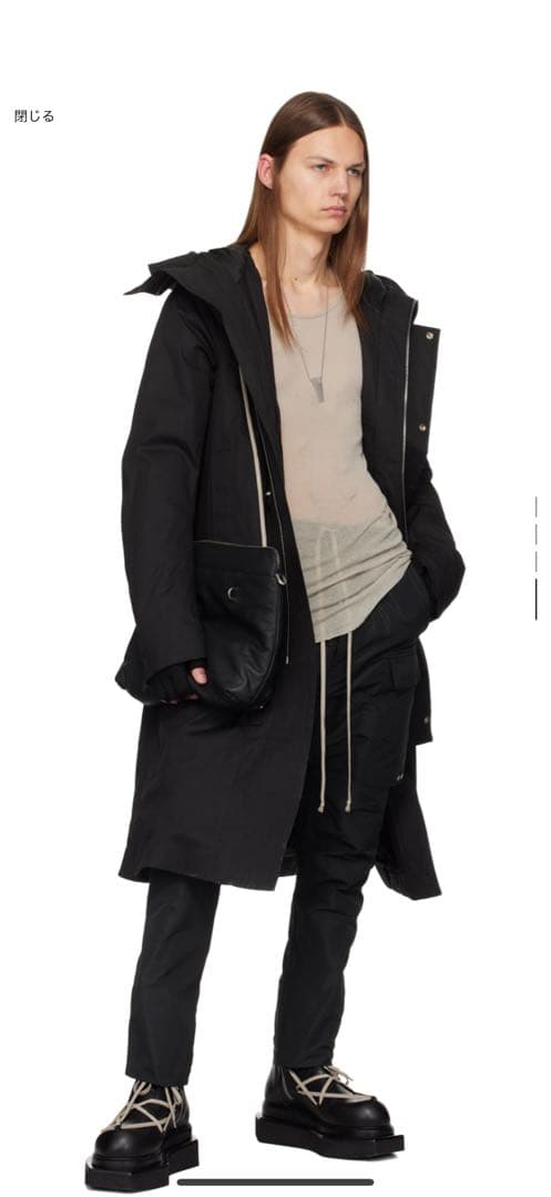 22SS Rick Owens CARGO LONG 48 TE パンツ　黒