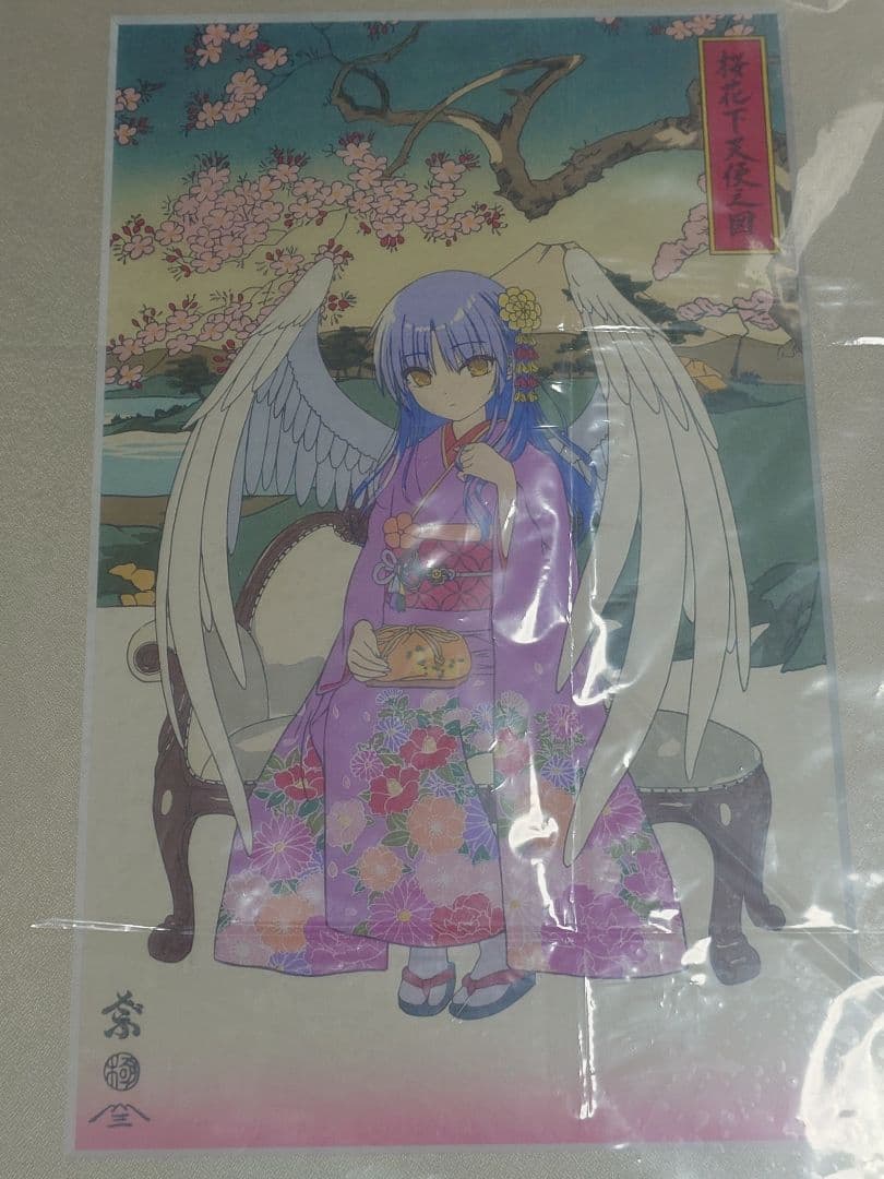 Angel Beats! 浮世絵木版画 桜花下天使之図 立華かなで