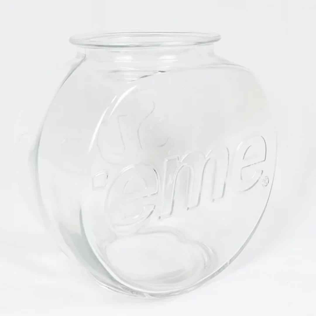 新品⭐シュプリーム⭐ロゴ ガラス アクアリウム 水槽 金魚鉢 テラリウム 花瓶