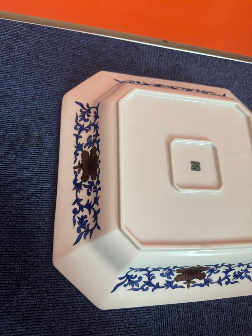 1775 龍峯窯 古九谷手水禽文　大皿　28cm 未使用