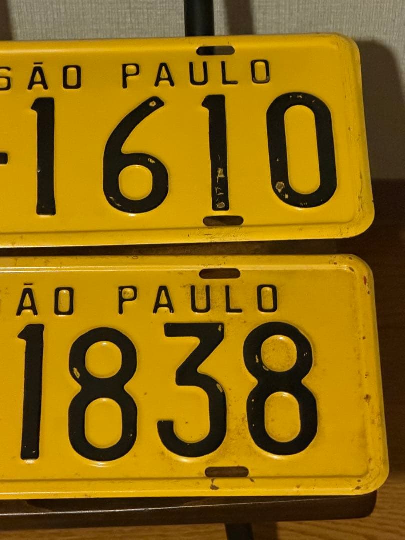 【実物】ブラジル サンパウロ州 ナンバープレート 2枚セットヴィンテージ