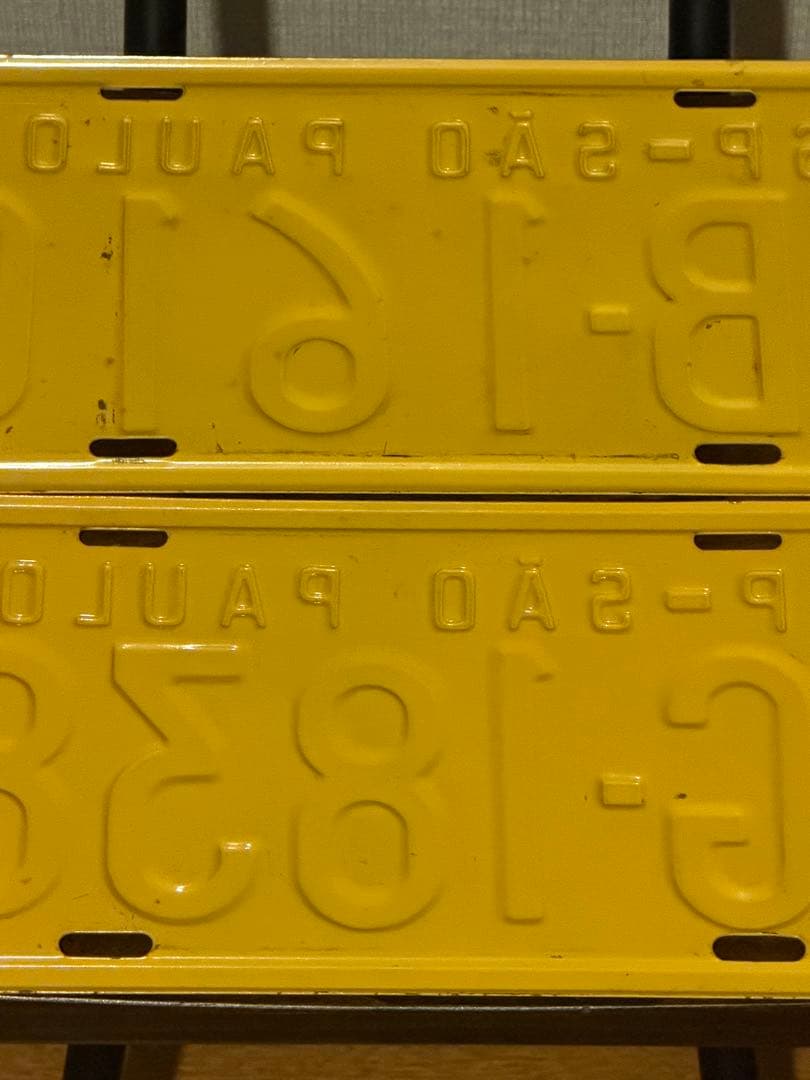 【実物】ブラジル サンパウロ州 ナンバープレート 2枚セットヴィンテージ