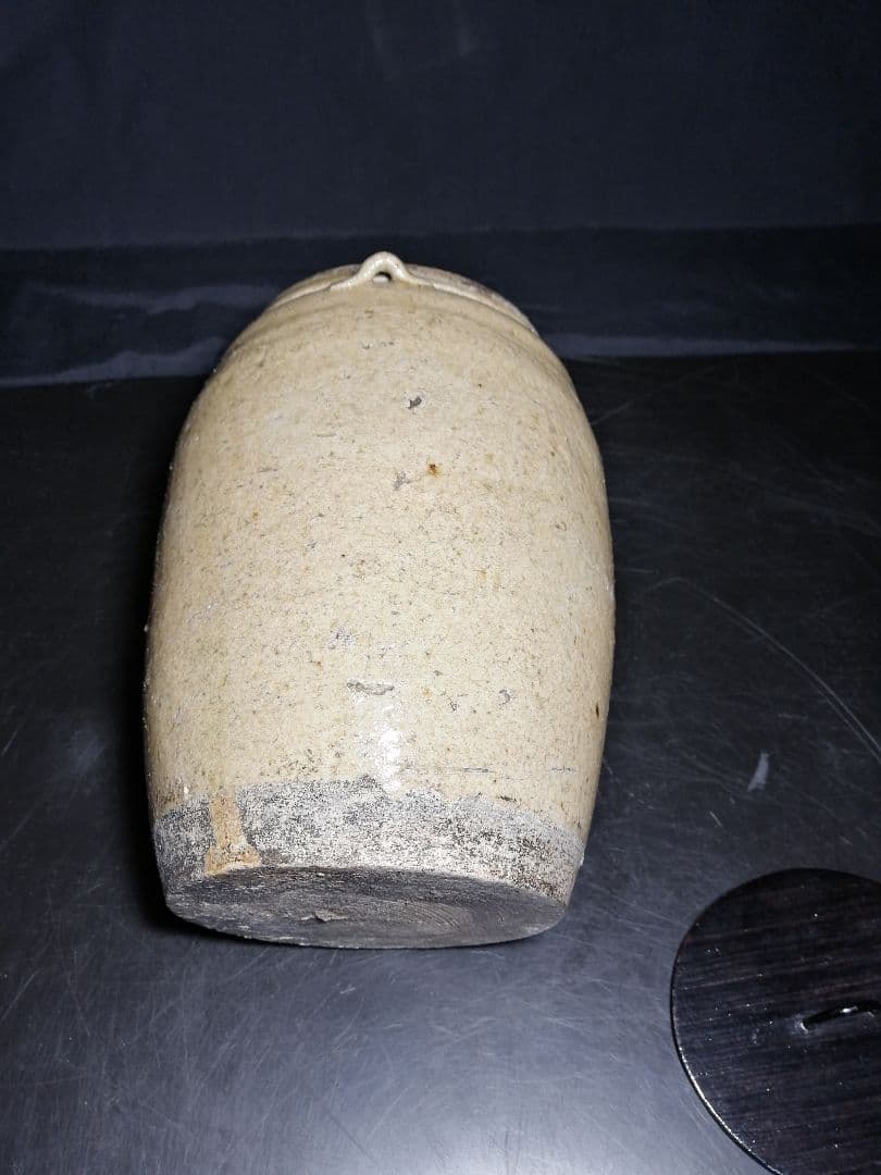 【茶道具】時代黄瀬戸壺形水指　枌目蓋　水指83