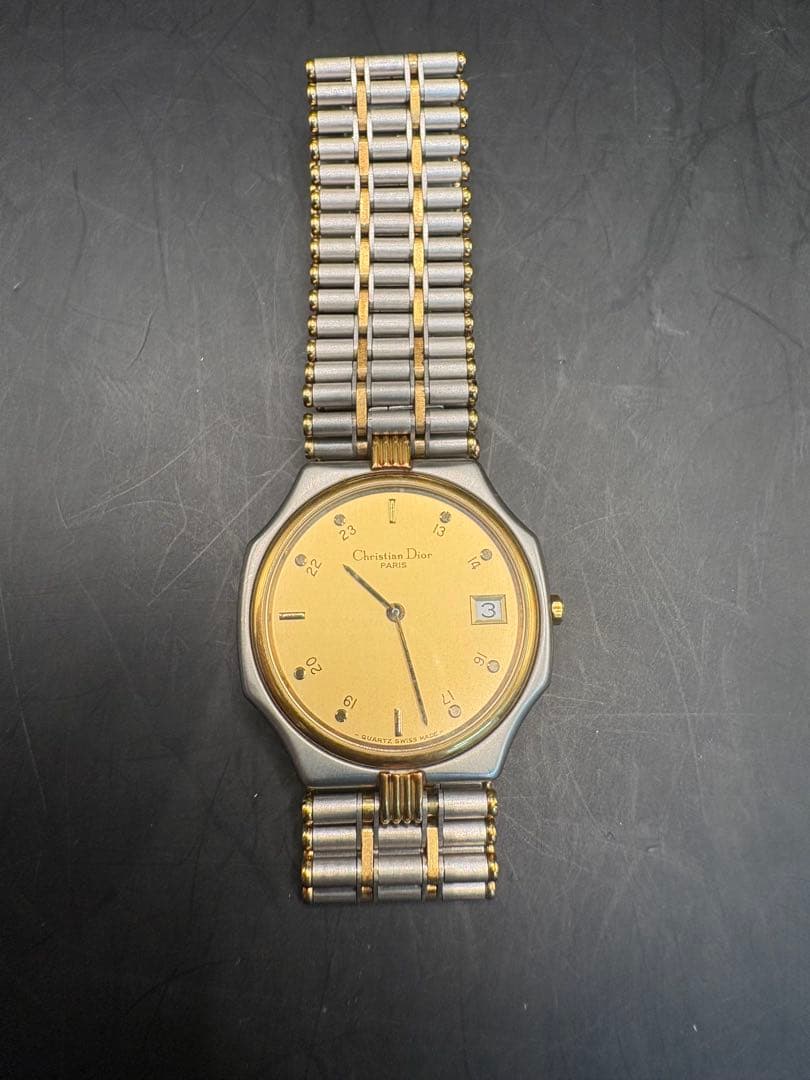 アンティークChristian Dior クォーツ腕時計 ゴールド/シルバー