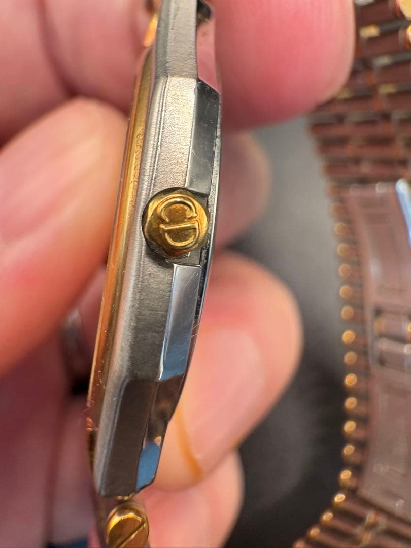 アンティークChristian Dior クォーツ腕時計 ゴールド/シルバー