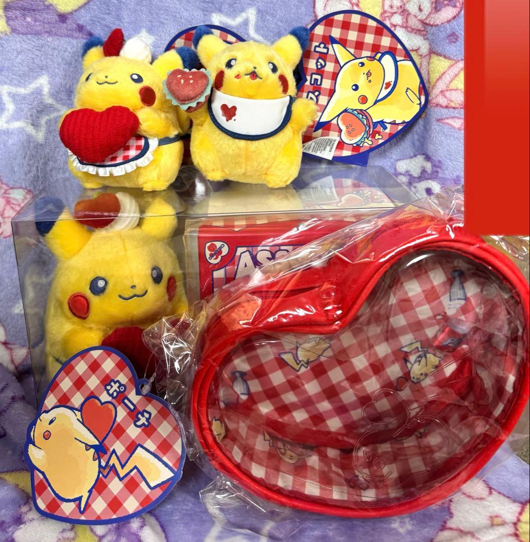 ポケモン バレンタイン ピカチュウダイナー ぬいぐるみ マスコット 5点セット+