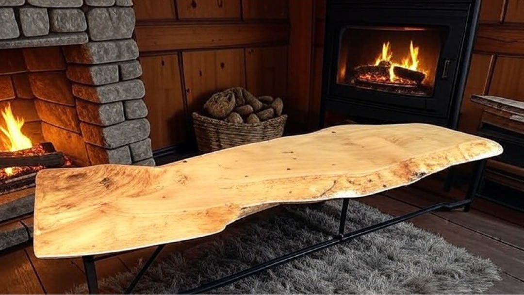 栃　トチ　一枚板テーブル　ローテーブル　ベンチディスプレイ　アイアン　民泊