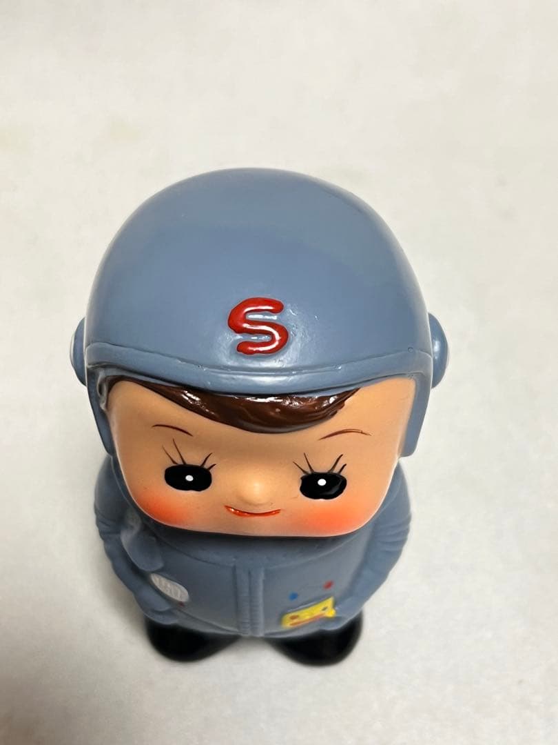 新品未使用　昭和レトロ　当時物　滋賀銀行　ソフビ　しがちゃん　貯金箱　宇宙服