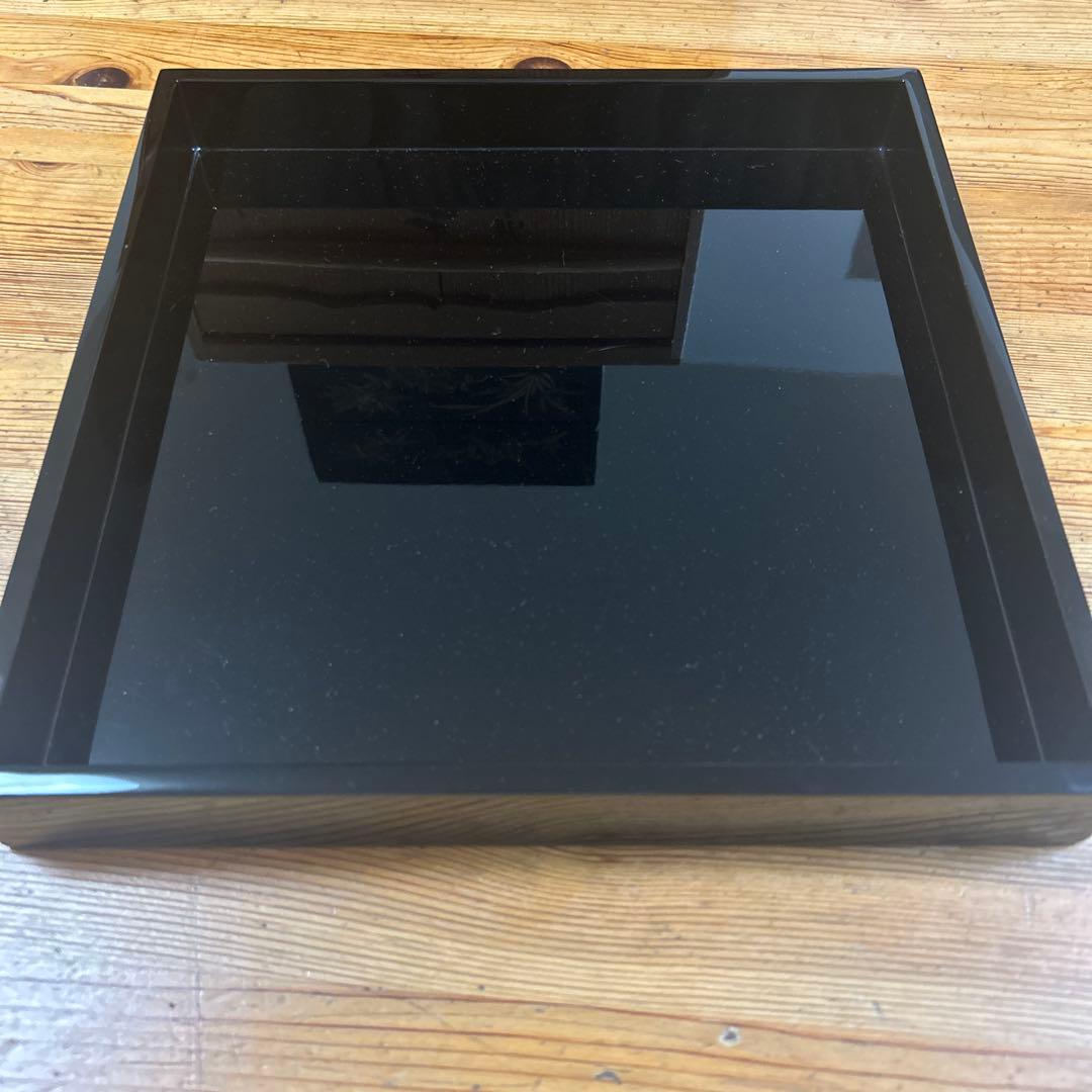 希少　輪島塗　輪島屋　高級漆器　沈金　二段重　金彩蒔絵　台付　伝統工芸　天然木