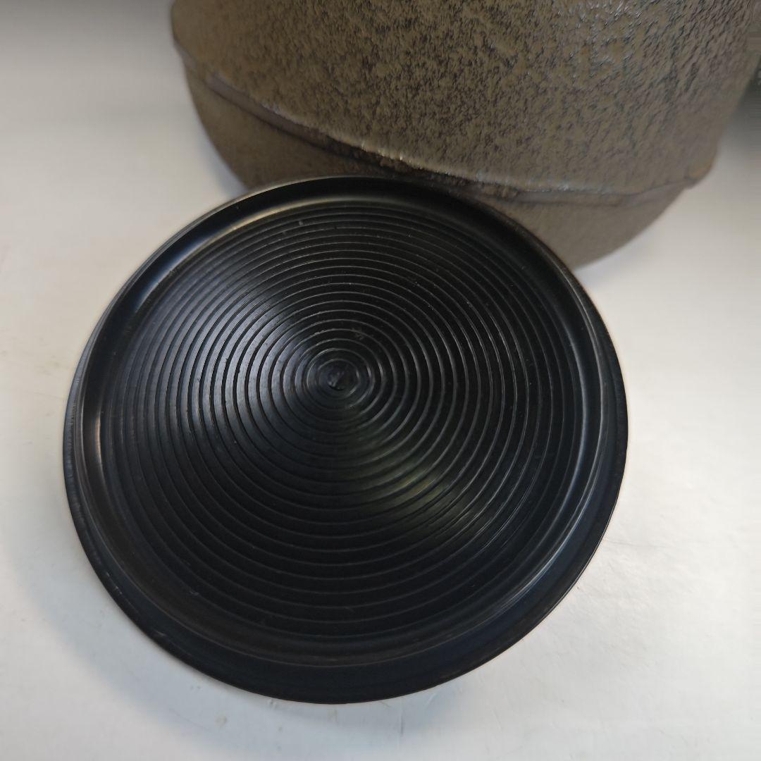 イ896 鉄瓶『釜師　菊地政光作』『真形形　鉄瓶　共箱』茶瓶　急須　茶道具